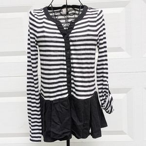 Postmark by Anthropologie Stripe Peplum Long sleeve Top XS